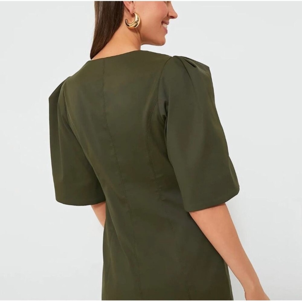 Tuckernuck Olive Twill Ariella Mini Dress XXXL | Puff Sleeve Utility Style NWT - Picture 10 of 12